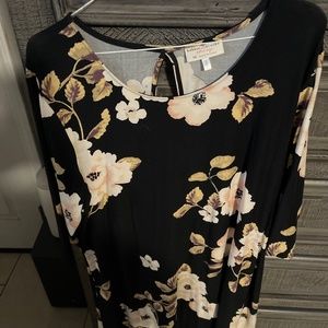 Black & beige dress ( below the knee)